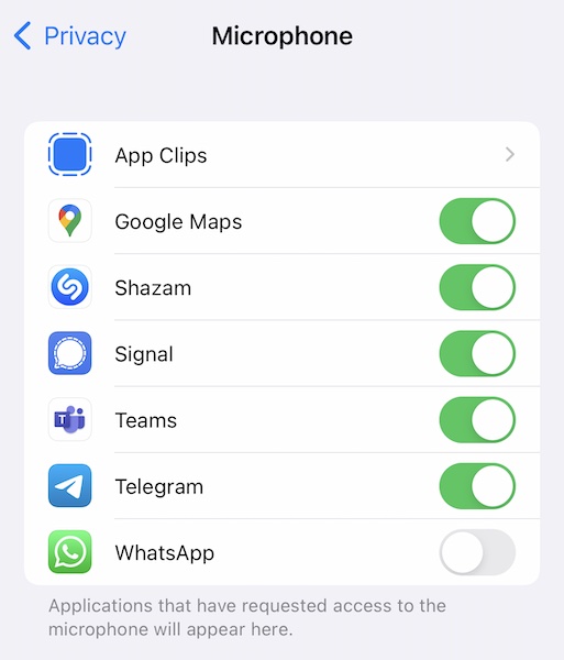  microphone permission for whatsapp