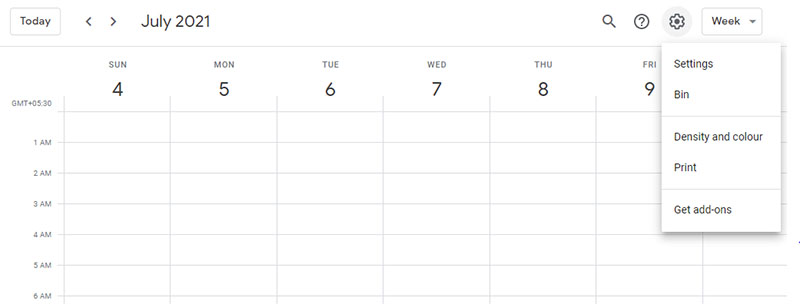 google calendar bin