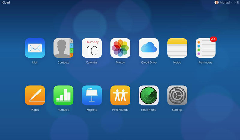 icloud home screenr