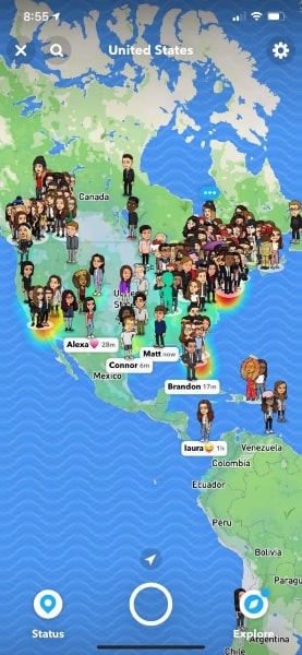 snapchat snap map display