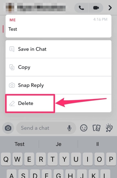 delete snapchat message