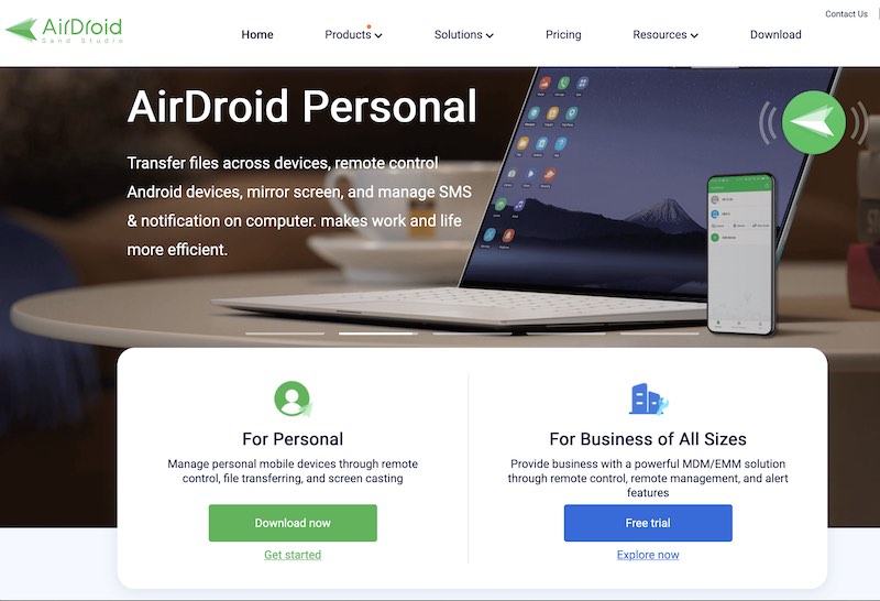 airdroid home page