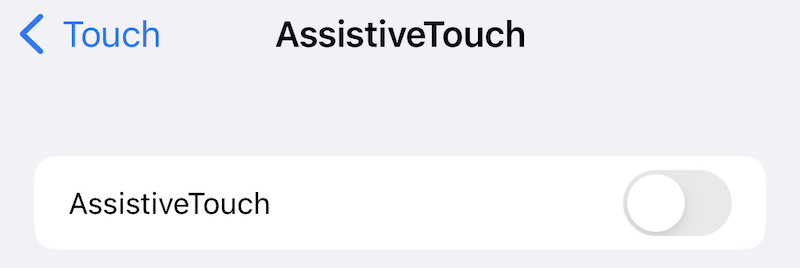 assistivetouch option in ios and ipados