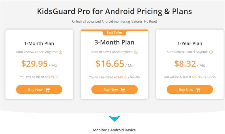 the price for kidsguard