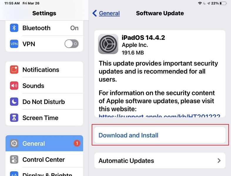 download and install ipados update