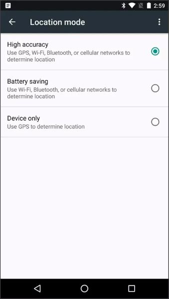 change your device location mode
