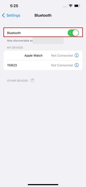 disable the ios bluetooth