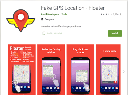 use floater fake gps location