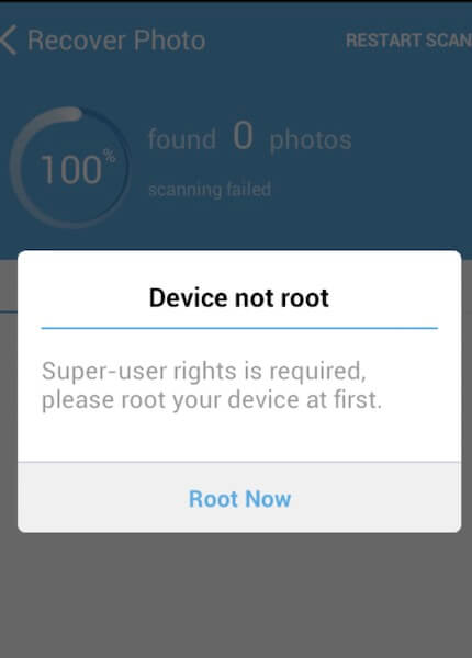 prompt to the root device