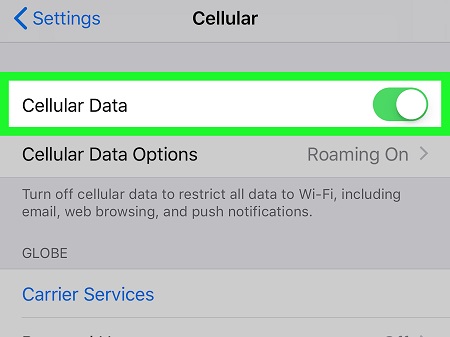 disable cellular data