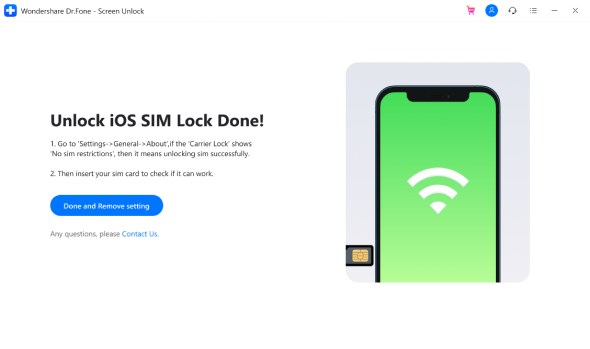 unlock ios sim lock done