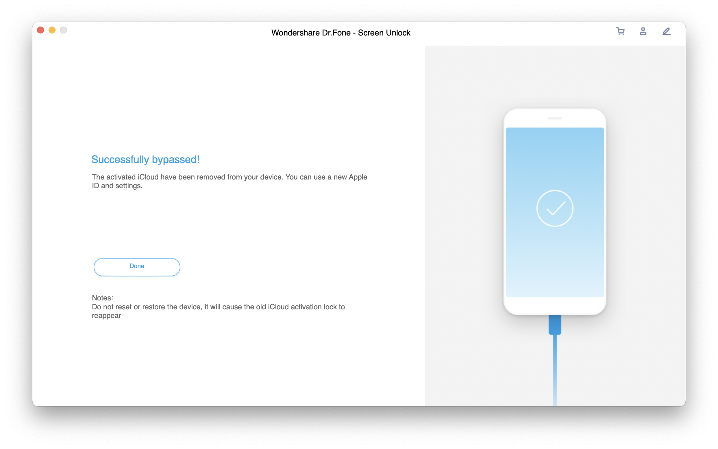 icloud activation removal finished