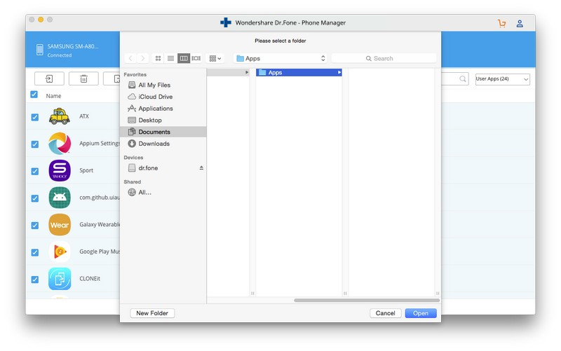 android apps to mac: save apps on a mac folder