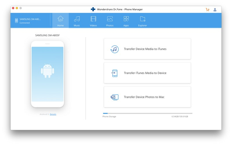 import itunes playlists to android by selecting itunes transfer option