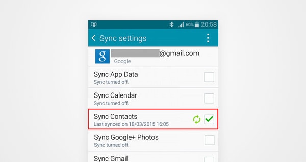 transfer contacts to android phone using gmail