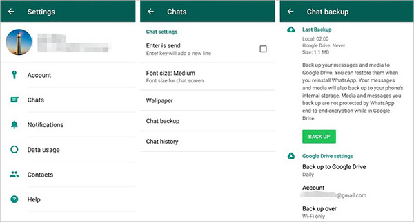 Deleted messages in the WhatsApp Android environment
