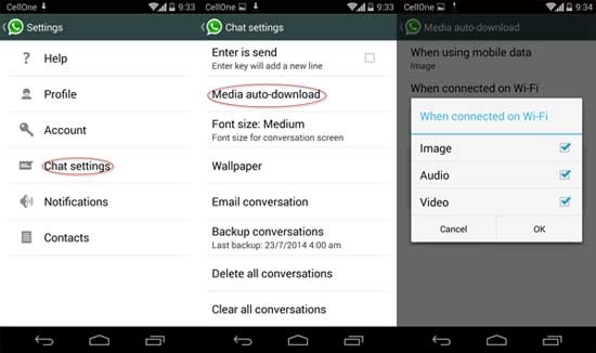 whatsapp tricks and tips-Disable Automatic Download