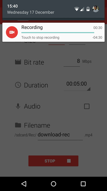 android record screen