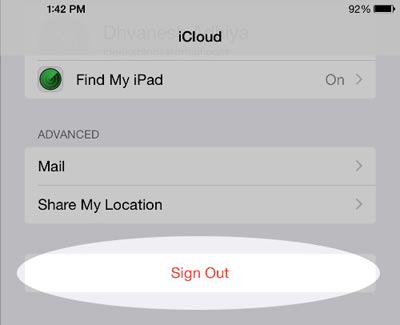 change icloud account-sign out to delete icloud account