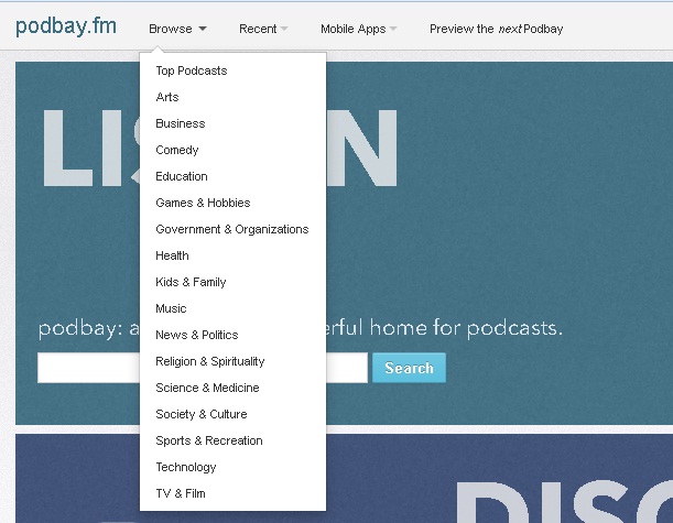 Download Podcasts without iTunes - Click Browse