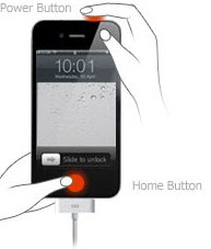 hold the Home and Power to put iPhone in DFU mode