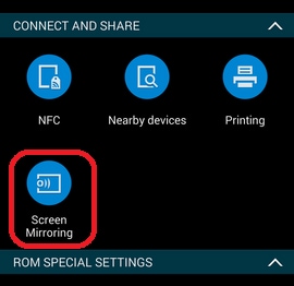 use Allshare Cast to turn on screen mirroring on Samsung Galaxy-screen mirroring