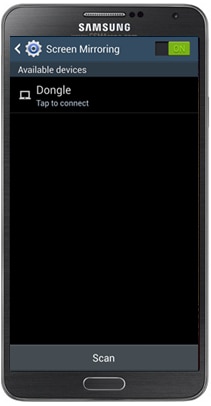 use Allshare Cast to turn on screen mirroring on Samsung Galaxy-enter the PIN