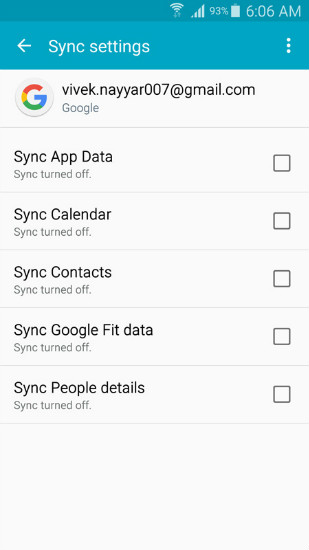 recover samsung contacts - turn off synchronization