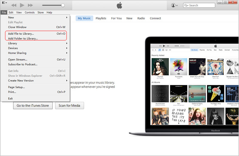 Transfer MP3 to iPad with iTunes: Add Files to iTunes Library