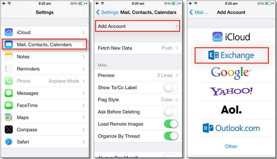 backup iphone contacts with email