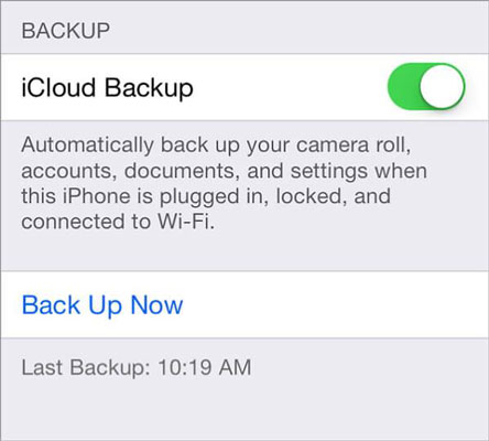backup iPhone contacts with icloud- step 3