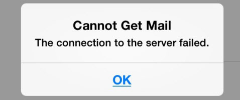 iPhone cannot get mail connection to the server failed