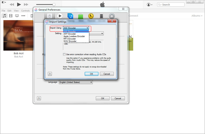 Transfer MP3 to iPad with iTunes: Choose Import File Format
