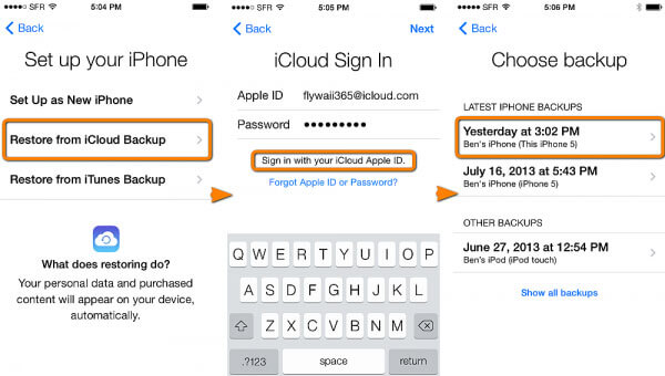 how to restore photos from icloud