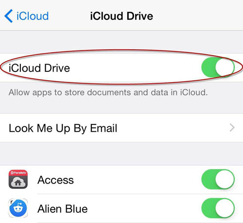 enable iCloud Drive on iOS devices finished