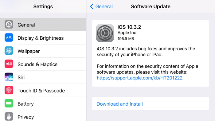 update ios version to fix not enough space to restore iPhone backup
