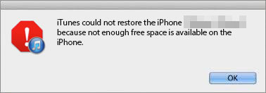 itunes restore problem not enough storage iPhone