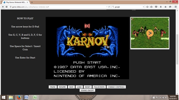 online emulators-how to play the arrows for the directions