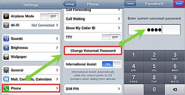 reset voicemail password iphone