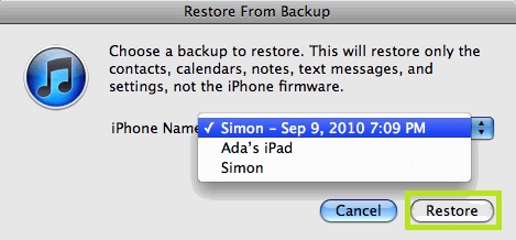 restore iphone photo-Choose the desired backup file
