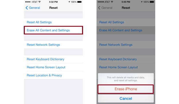 restore iphone photo-Reset all the settings