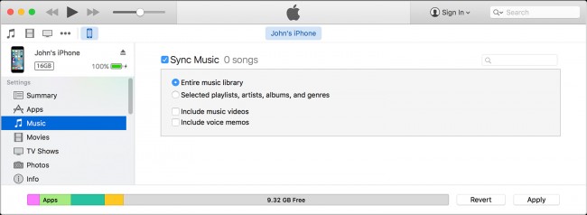 transfer Music from iPad to iPhone using iTunes - step 4
