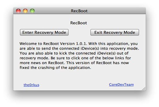 DFU tool Recboot