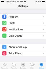 backup whatsapp messages-go to Settings