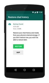backup whatsapp messages from its auto backup