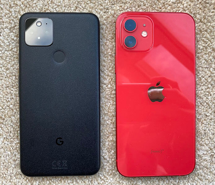 cameras of iphone 12 and pixel 5