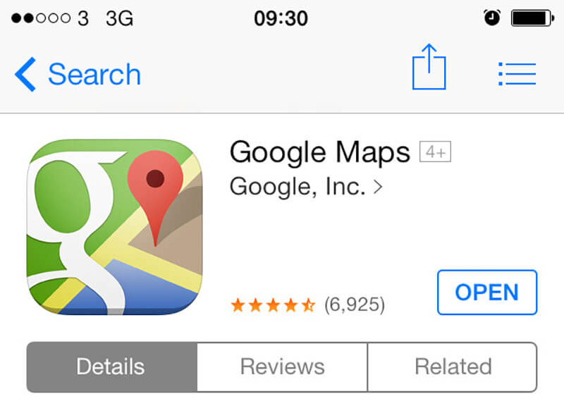 go to google maps app