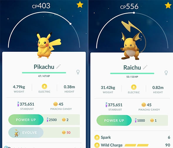 pikachu raichu evolution