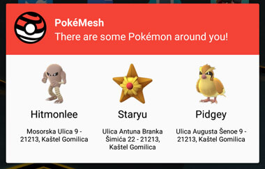 PokeMesh notification screenshot