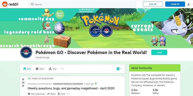 pokemon go sub reddit